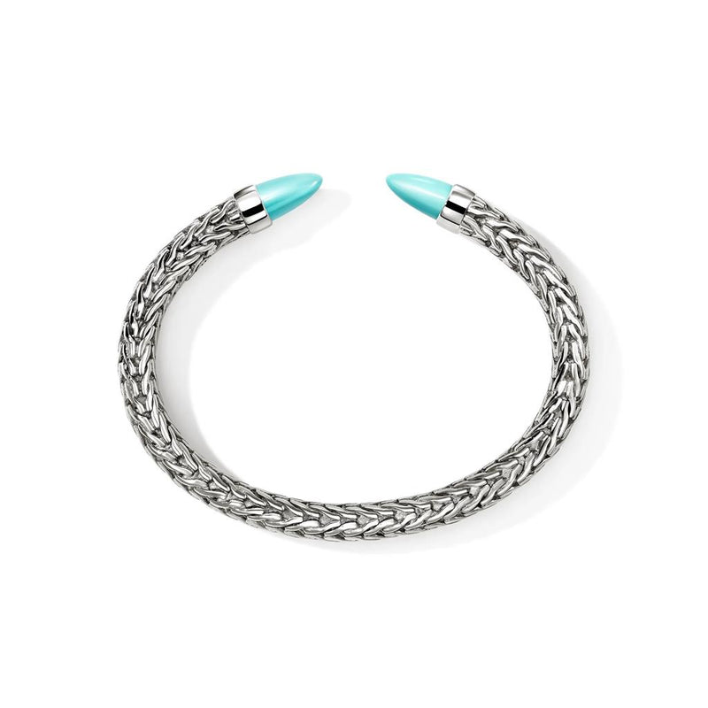 John Hardy Sterling Silver Turquoise Spear 50 Flex Cuff Bracelet