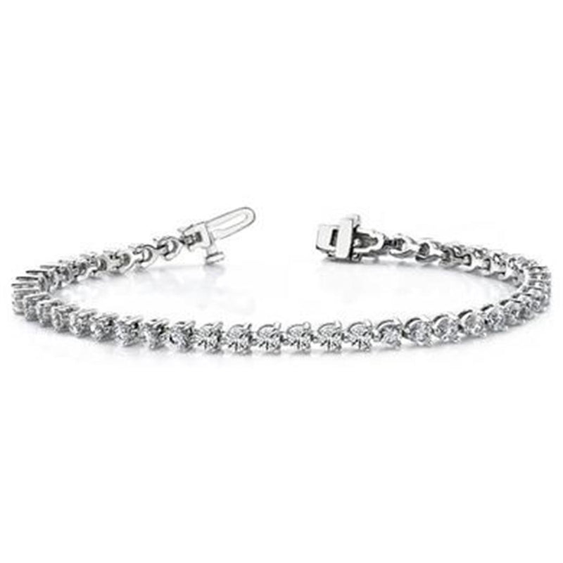 Davis Classics 14k White Gold Square Diamond Tennis Bracelet
