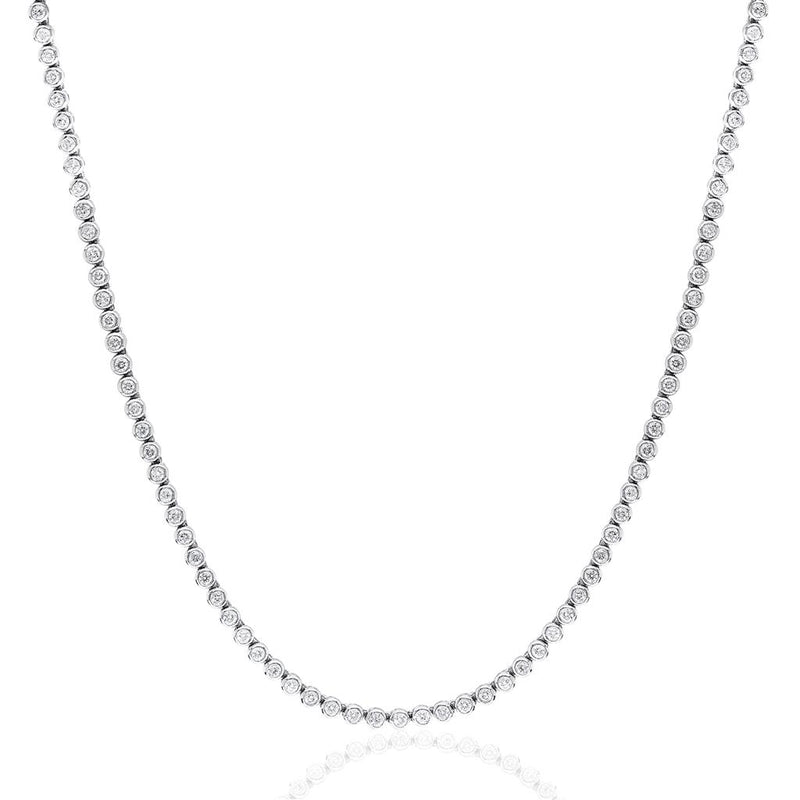 Davis Classics 14k White Gold Diamond Tennis Necklace