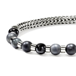 John Hardy Sterling Silver Black Onyx, Hematite, and Eagle Eye Beaded Bracelet