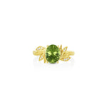 Yael 14k Yellow Gold Floral Collection Peridot and Diamond Fashion Ring