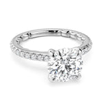 Noam Carver Sidestone Diamond Engagement Ring Setting in 14k White Gold