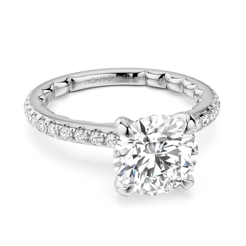 Noam Carver Sidestone Diamond Engagement Ring Setting in 14k White Gold