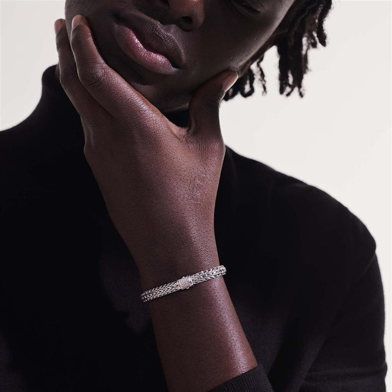 John Hardy Sterling Silver Diamond Icon Bracelet