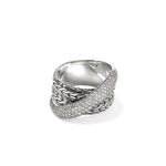 John Hardy Sterling Silver Essential Pavé Diamond Crossover Ring