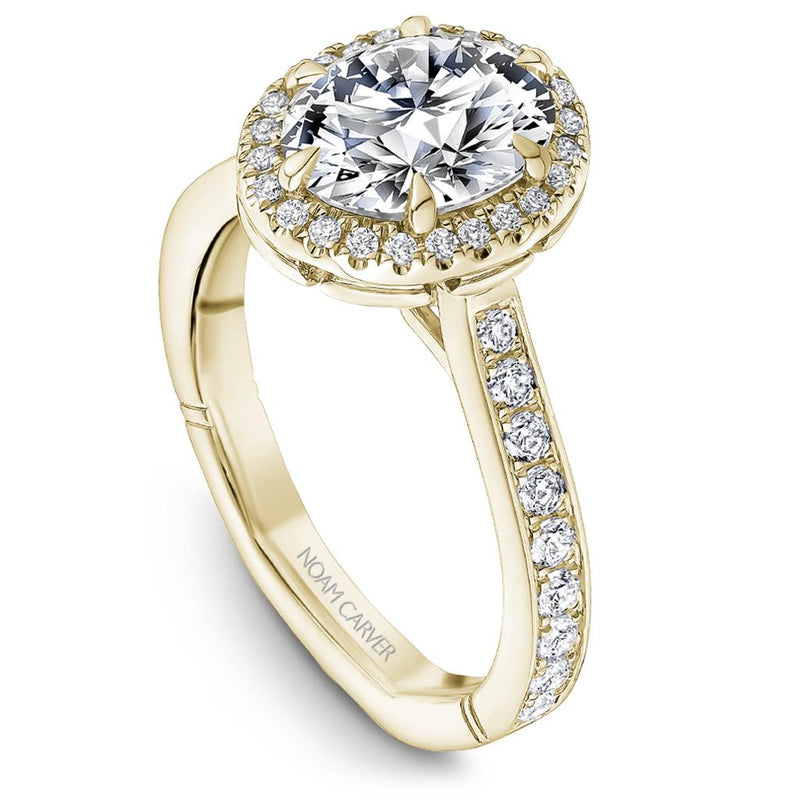 Noam Carver 14k Yellow Gold Atelier Collection Shadow Halo Engagement Ring Setting