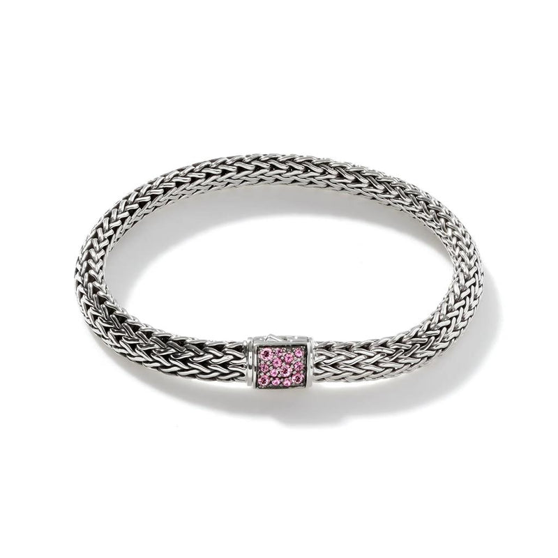 John Hardy Icon Pavé Pink Tourmaline and Black Sapphire Reversible Bracelet