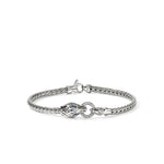 John Hardy Sterling Silver Diamond and Blue Sapphire Naga Bracelet