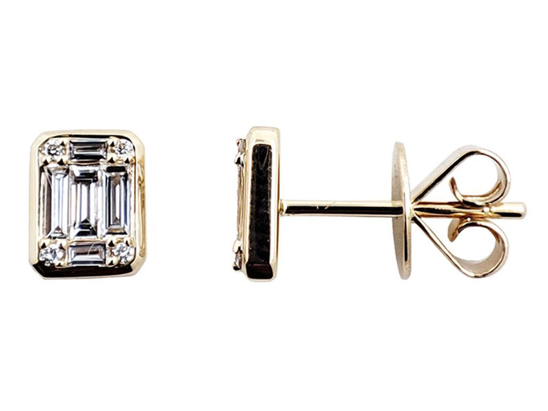 Davis Classics 14k Yellow Gold Diamond Stud Earrings
