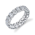 Davis Classics Women's Platinum Oval Cut Diamond Eternity Band