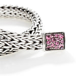John Hardy Icon Pavé Pink Tourmaline and Black Sapphire Reversible Bracelet