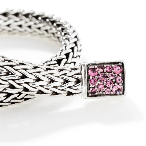 John Hardy Icon Pavé Pink Tourmaline and Black Sapphire Reversible Bracelet