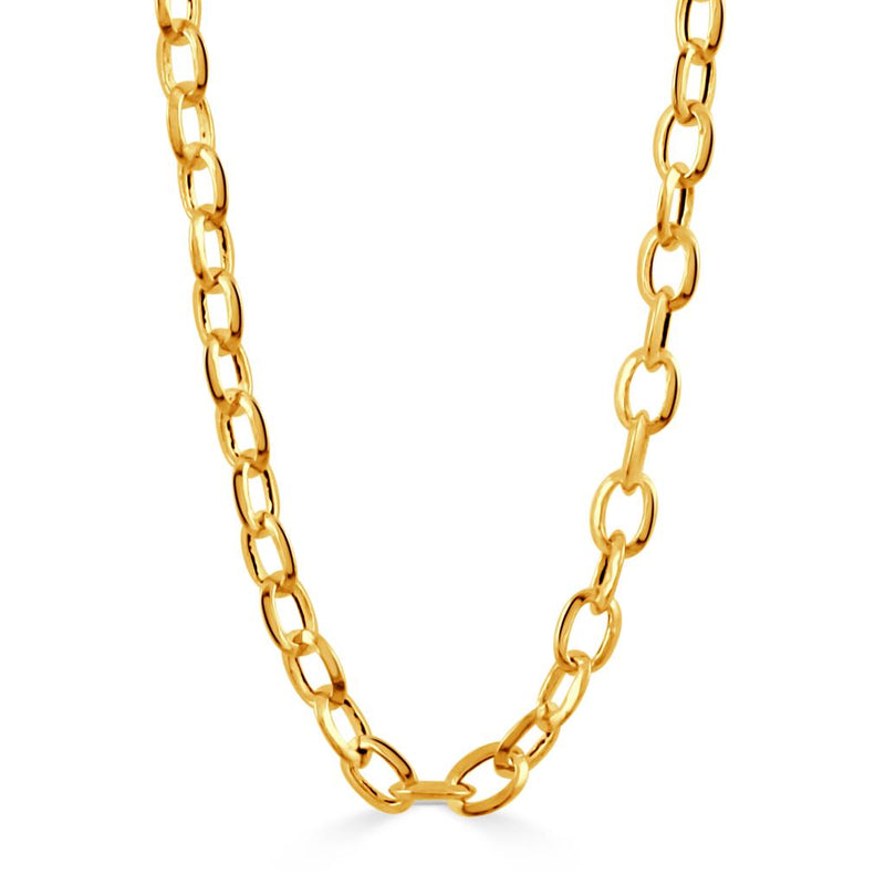 Doves Link 18k Yellow Gold Oval Link Chain