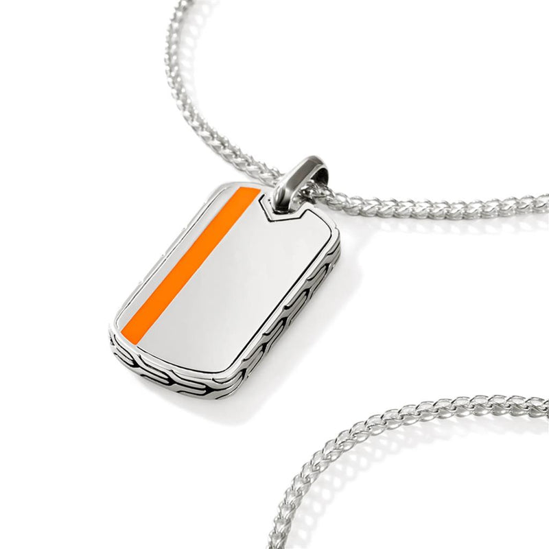 John Hardy Sterling Silver Tag Necklace