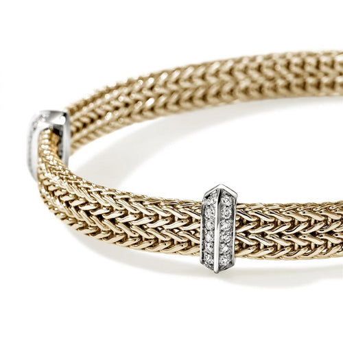 John Hardy 14k Yellow Gold Icon Link Diamond Bracelet