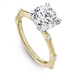 Noam Carver Sidestone Diamond Engagement Ring Setting in 14k White & Yellow Gold