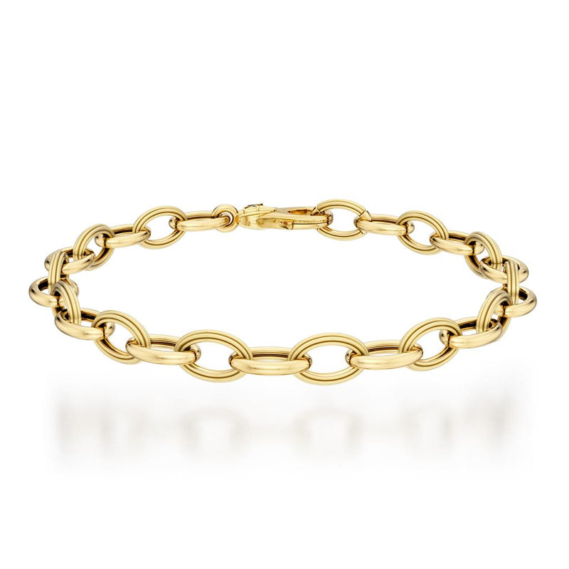 Noam Carver 14k Yellow Gold Rae Collection Frosted Textured Link Chain Bracelet