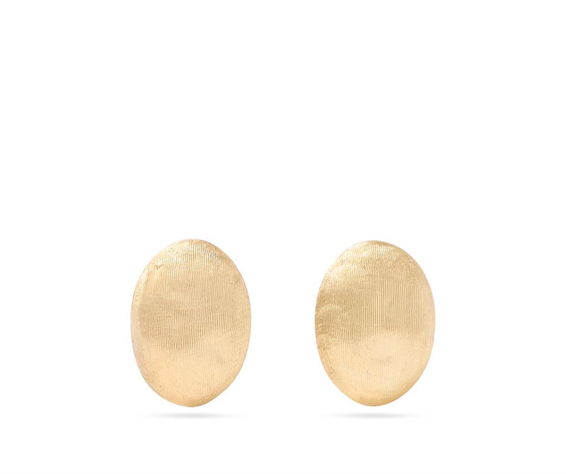 Marco Bicego 18k Yellow Gold Siviglia Hand-Engraved Oval Stud Earrings
