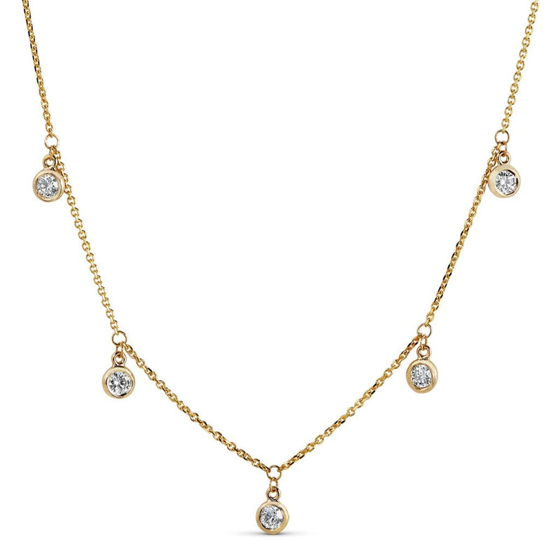 Davis Classics 14k Yellow Gold Diamond by the Yard Necklace