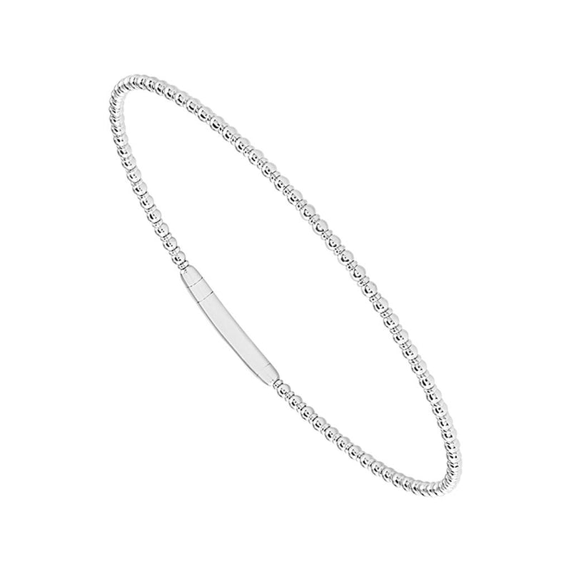 Davis Classics 14k White Gold and Titanium Flexie Beaded Tracer Bangle
