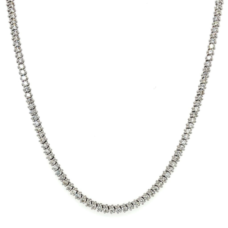 Davis Classics 14k White Gold Adjustable Diamond Tennis Choker Necklace