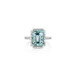 Yael 18k White Gold Art Deco Diamond Halo Fashion Ring
