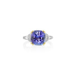 Yael 18k White and Yellow Gold Tanzanite and Diamond Vintage Design Ring