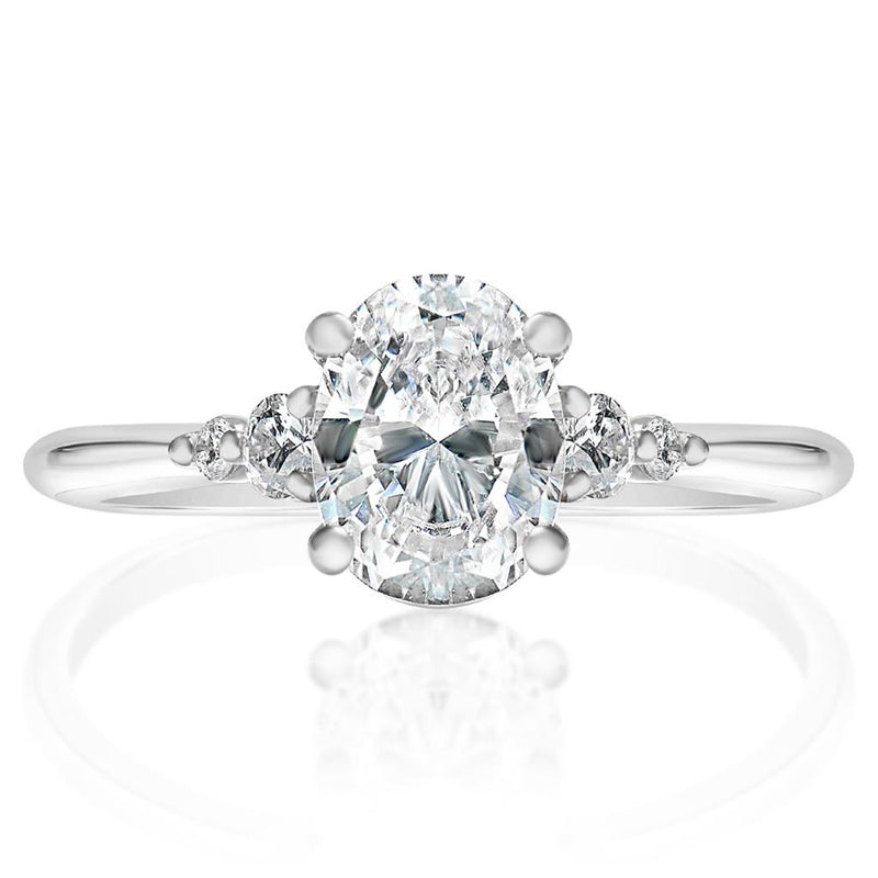 Davis Classics Sidestone Diamond Engagement Ring Setting in 14k White Gold