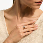 John Hardy Sterling Silver and 14k Yellow Gold Spear Triple Tier Diamond Ring