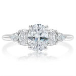 Davis Classics Sidestone Diamond Engagement Ring Setting in 14k White Gold