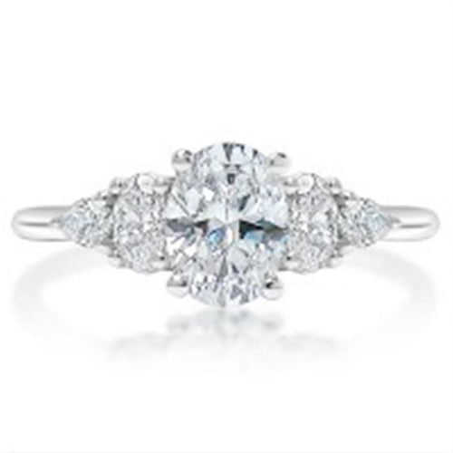 Davis Classics Sidestone Diamond Engagement Ring Setting in 14k White Gold