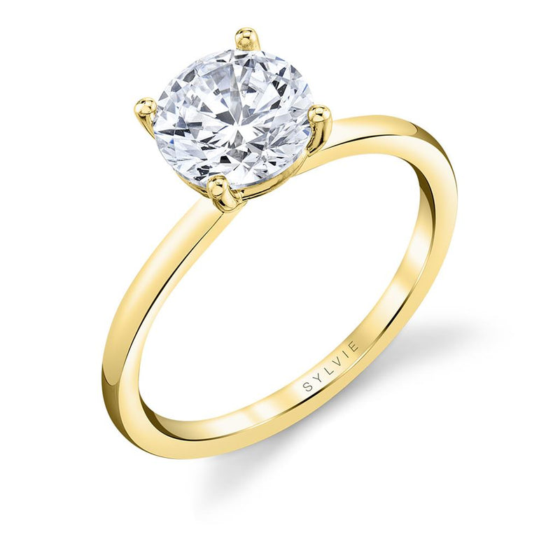 Sylvie 14k Yellow Gold Round Cut Solitaire Engagement Ring Setting