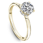 Noam Carver 14k Yellow Gold Solitaire Engagement Ring Setting with Diamond Accents