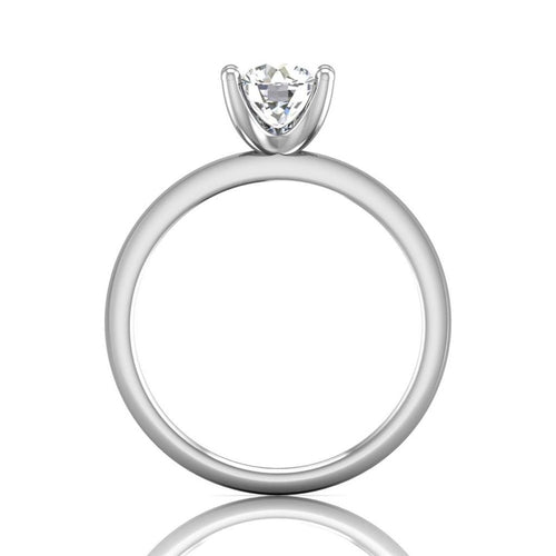 Martin Flyer 14k White Gold Four-Prong Classic Solitaire Engagement Ring Setting