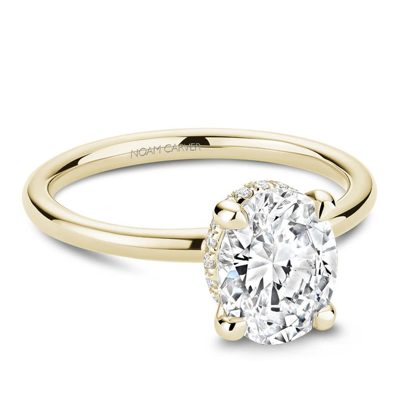 Noam Carver 14k Yellow Gold Solitaire Engagement Ring Setting with Hidden Halo