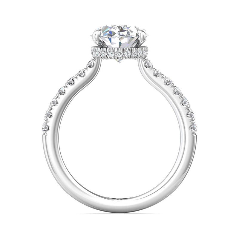 Martin Flyer 14k White Gold FlyerFit Collar Halo Diamond Engagement Ring Setting