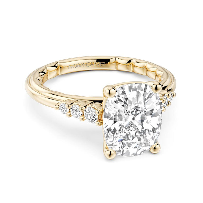 Noam Carver 14k Yellow Gold Luna Collection Cathedral Engagement Ring Setting