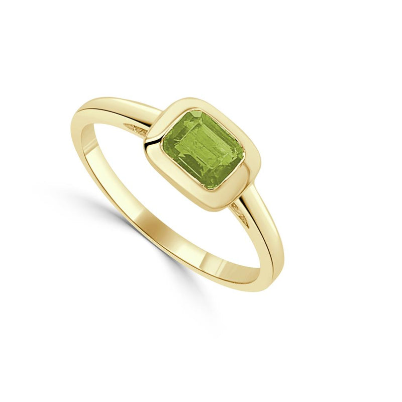 Davis Classics 14k Yellow Gold East/West Peridot Birthstone Ring
