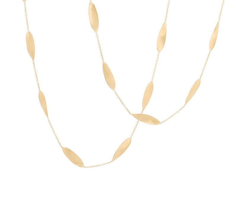 Marco Bicego 18k Yellow Gold Lunaria Twist Collection Petal Station Necklace