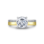 Sylvie 14k Yellow  and White Gold Diamond Engagement Ring Setting