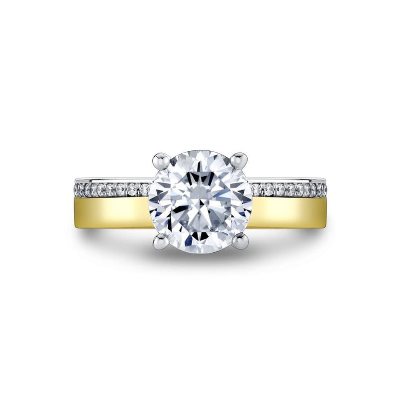 Sylvie 14k Yellow  and White Gold Diamond Engagement Ring Setting