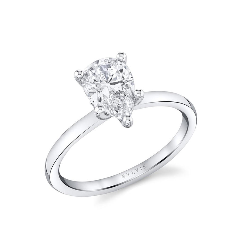 Sylvie 14k White Gold Solitaire Engagement Ring Setting