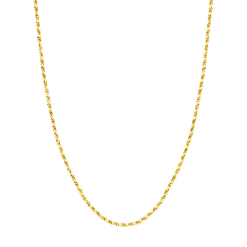 Davis Classics 14k Yellow Gold Diamond-Cut Rope Chain