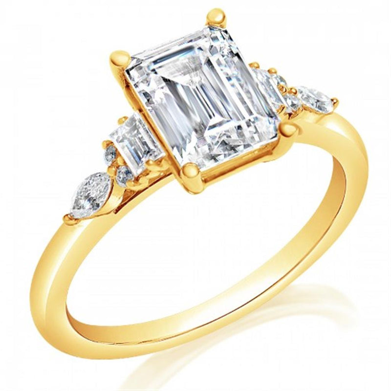 Davis Classics Sidestone Diamond Engagement Ring Setting in 14k Yellow Gold