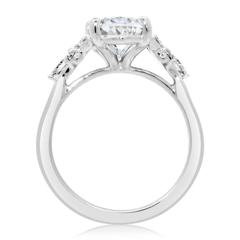 Davis Classics 14k White Gold Floral-Inspired Semi-Mount