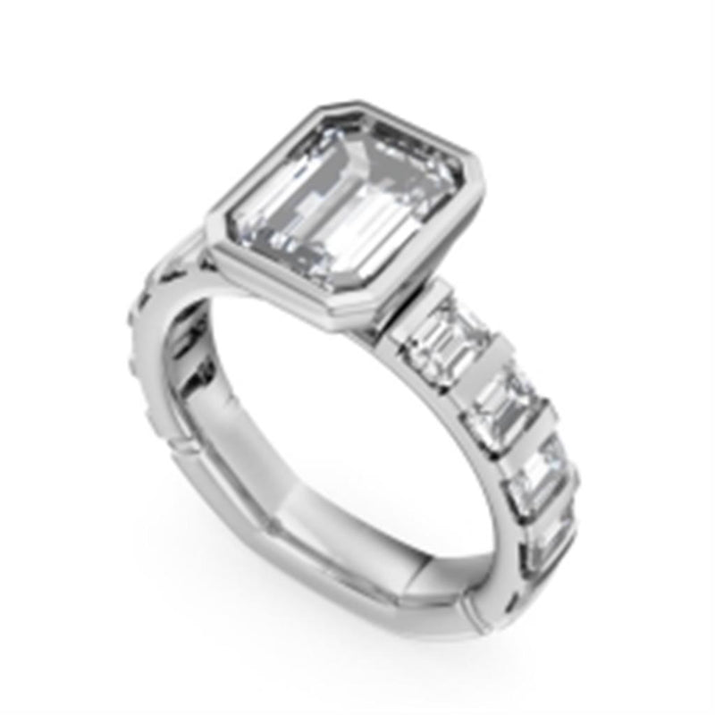 Noam Carver Bezel Set Diamond Engagement Ring Setting in 14k White Gold