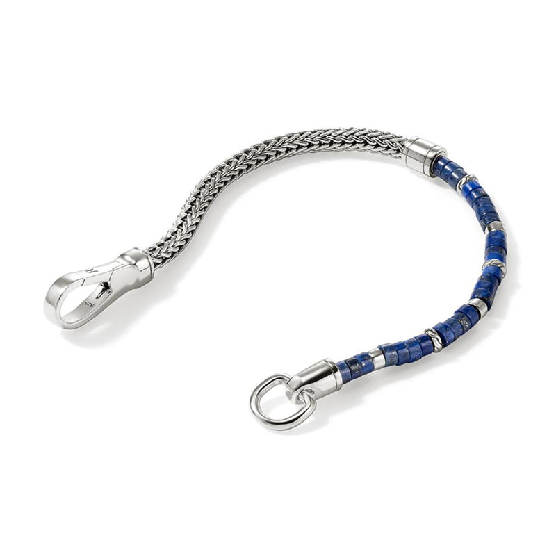John Hardy Sterling Silver and Lapis Lazuli Heishi Chain Bracelet