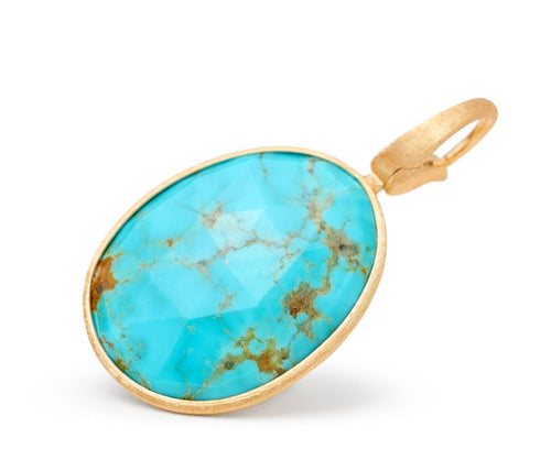 Marco Bicego 18k Yellow Gold Lunaria Color Mexican Turquoise Pendant Enhancer