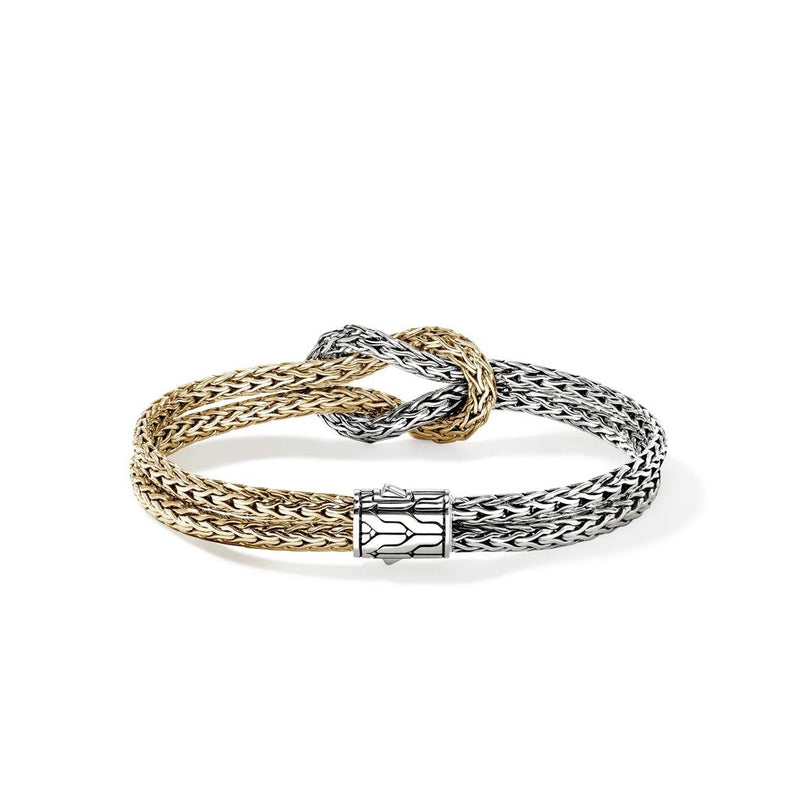 John Hardy 14k Yellow Gold and Sterling Silver Love Knot Bracelet